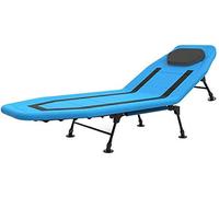 VBNCUUIOPO Lit Pliable Portable Dossier Réglable à 5 Vitesses Lit Pliable Simple Déjeuner Chaise de Bureau Simple Siesta Lits adultes Meubles de Bureau à Domicile (Couleur : Bleu