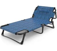 VBNCUUIOPO Lit Pliable Portable Lit Pliant Simple Lits pliants simples Pour Invitation Chaise Longue Réglable 5 niveaux Hauteur Matelas Meubles de Bureau à Domicile (Couleur : Bleu Taill