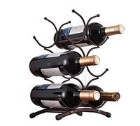 VBNCUUIOPO Porte-bouteilles de vin Porte-bouteilles de vin Design en métal de qualité supérieure S'adapte facilement à 6 bouteilles | Décorez votre vin préféré 35. 3 supports pliables pour bouteilles