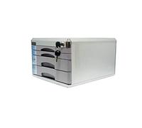 VBNCUUIOPO Trieur de tiroirs de bureau en alliage d'aluminium 4 couches étagères à journaux tiroir verrouillable organisateur de tiroir de bureau 30 36 20,8 cm (couleur-gris) (taille : 4 couches)