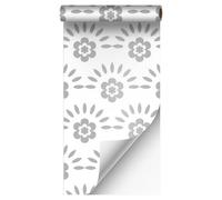 VBNEXYR Papier Peint Autocollant Papier Peint Linéaire À Motifs Floraux 40cm×200cm Adapté Aux Murs Du Salon Et de La Chambre Motif Plumes de Paon Grises