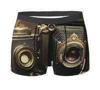 VBNTY Boxer pour homme avec motif d'appareil photo - Respirant et extensible - Évacuation de l'humidité - Pour homme, Noir , M