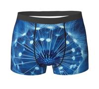VBNTY Boxer pour homme avec motif pissenlit bleu respirant et extensible évacuant l'humidité, Noir , M