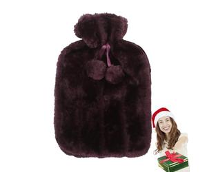 Vbnuyhim Couverture pour bouteille d'eau chaude, 2 litres, peluche douce et artificielle, mignonne housse de bouteille thermique - Housse en caoutchouc pour bouteille d'eau chaude, réchauffeur d'hiver