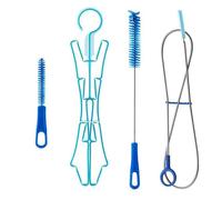 Vbnuyhim Ensemble de brosses de nettoyage 4 en 1 pour poche d'hydratation, kit de nettoyage de la poche à eau, comprend une longue brosse flexible, une petite brosse et une grande brosse pliable pour