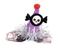 Vbnuyhim Pinces à cheveux drôles, pinces à cheveux d'horreur - Épingle à cheveux en gaze animale pailletée noire | Accessoires pour cheveux d'Halloween, décoration de fête, pince fantôme citrouille