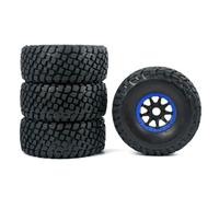 VBNYBA RC Roues et pneus Compatible avec Les Pneus De Camion De Courte Course Mojave, Roue pour FS Desert Truck Off-Road Buggy 336184 1/8 1/7 RC Car Tire 17MM Adaptateur Portable(Blue,4pcs)