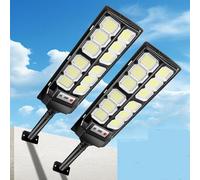 VBOK IGFE 600W Lampadaire Solaire Exterieur,6500K Projecteur Solaire Exterieur avec Télécommande,IP66 Étanche Puissant Spot Solaires Exterieur Éclairage pour Jardin, Cour, Parking (2 Pièces)