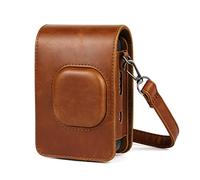 VBPBHFFNMW Sac for caméra de Film instantané Hybride Puce Cuir rétro Brun Noir Brun Blanc Coiffe de Sac for bandoulière Convient for Fujifilm Instax Mini Liplay Sac Photo(Marrone)