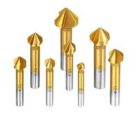 VBPCEFZTLK 8 Pcs hs S Compteur de contre-forage Set 90 degrés Compteur de la machine de découpage de chanfrein en titane de foret peu