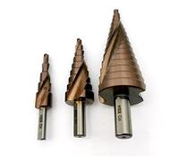 VBPCEFZTLK Cobalt Step Step Foret Set Set Spirale en acier for grande vitesse d'azote for Triangle Therque Therche Métal Track Outils de travail sur le bois peu