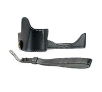 VBPCEFZTLK Étui en cuir for appareil photo, demi-coque, dragonne, compatible for Nikon Z7 et Z6 Sac pour appareil photo(Black Case)