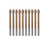 VBPCEFZTLK For 10x Titanium Ceramic Ceramic Tile Foret Bit Tungstène Carbure Croix Tête de la lance 6mm peu