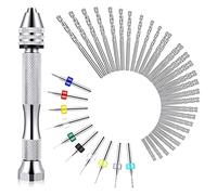 VBPCEFZTLK For 57 pièces Main Foret Bits Ensemble, Pin Vise Perceuse for main 46 PCS Micro-Type Twist Foret Bits for 10 PC Cavalier Mini bits de forage peu