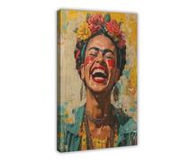 VBQHIR Affiche d'art vintage Frida Kahlo sur toile - Tableau mural imprimé - Peintures 50 x 75 cm