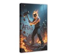 VBQHIR Poster sur toile Maine Coon Cat God Wielding A Great Axe (1) pour décoration de chambre à coucher, cadeau 60 x 90 cm