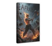 VBQHIR Poster sur toile Maine Coon Cat God Wielding A Great Axe (2) pour décoration de chambre à coucher, cadeau 20 x 30 cm