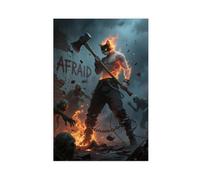 VBQHIR Poster sur toile Maine Coon Cat God Wielding A Great Axe (4) pour décoration de chambre à coucher, cadeau 40 x 60 cm