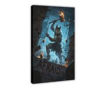 VBQHIR Poster sur toile représentant un loup se balançant vers briser le mur (3) 30 x 45 cm