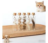 VBRYUAW Lot de 5 bouteilles commémoratives en verre avec pendentifs en forme de cœur et bouchon en liège, fiole pour cendres ou poils de chien ou chat