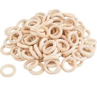 VBS Anneaux en bois 100 pièces - Idéal pour le bricolage, les projets, la décoration DIY, robuste et polyvalent pour les idées créatives 30 mm