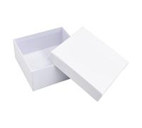 VBS Boîte carrée, carton, blanc, env. 13 x 13 x 5,5 cm, classement spatial et rangement, rangement pratique, boîtes de rangement