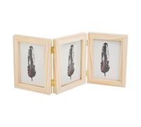VBS Cadre Photo Triple en Bois de pin Non Peint 15x33.5 cm idéal pour Peindre, Coller et décorer, adapté à la Technique des Serviettes et du découpage Largeur du Cadre 1.5 cm