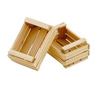 VBS Escalier en bois miniature pour fruits 2 pièces non peintes 4.0x5.0 cm Caisse miniature Escalier en bois pour la décoration de la maison de poupées Lois créatifs