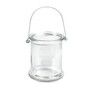 VBS Lanterne en verre avec anse en métal Photophore 8.0 cm extérieur 6.8 cm intérieur hauteur 10.0 cm en verre