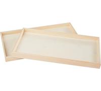 VBS Lot de 2 plateaux Déco-Style bois 40x20x3cm plateau en bois plateau de service