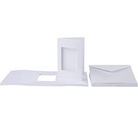 VBS Lot de 20 cartes passe-partout rectangle DIN A6 blanc avec enveloppes assorties Album photo Cartes d'invitation de mariage