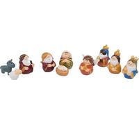 VBS Mini santons Cana 10 pcs 1.7-3.5 cm Polyrésine Décoration de Noël Figurines Set Crèche de Noël Articles de décoration