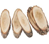 VBS Pack de 6 rondelles d'arbre Ovale 30x12cm rondelles d'écorce matériau naturel rondelles de bois