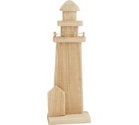 VBS Phare Seaside Décoration en bois non peint 5x12x33cm Bois Décorations en bois DIY à peindre ou à coller avec des couleurs, des pâtes, des papiers