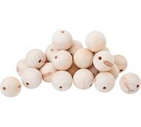 VBS XXL Boules en bois percées paquet de 50 ou 25 perles en bois DIY Perles de bricolage rondes Boules en bois non vernies Ø 50 mm, 25 pc.