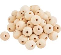 VBS XXL Boules en bois percées paquet de 50 ou 25 perles en bois DIY Perles de bricolage rondes Boules en bois non vernies Ø 30 mm, 50 pc.