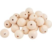 VBS XXL Boules en bois percées paquet de 50 ou 25 perles en bois DIY Perles de bricolage rondes Boules en bois non vernies Ø 40 mm, 25 pièces