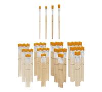 VBS XXL Pinceaux plats poils synthétiques assortis 100 pièces Set de pinceaux manche en bois virole métallique poils synthétiques pour la peinture et les projets artistiques