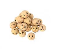 VBS XXL Têtes en bois avec visage 25 pièces ø 22mm Boules en bois Perles en bois DIY bricolage visage Perles en bois Têtes en bois