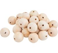 VBS XXL VBS Boules en bois percées 2-5 cm polies Bois Boules en bois Set de bricolage Perles en bois DIY Deko Ø 50 mm, 25 pc.
