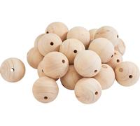 VBS XXL VBS Boules en bois percées 2-5 cm polies Bois Boules en bois Set de bricolage Perles en bois DIY Deko Ø 60 mm, 25 pc.
