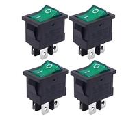 VBSJAH 4 Pôles Mini Interrupteurs à Bascule ON/OFF Interrupteur Rectangulaire Encastrable AC 250V 6A 2 Broches 2 Positions Compact