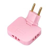 Vbsndhbde Adaptateur Prise UE Rotatif 180° 3 Prises VoyagePratique Léger Rose