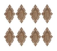 Vbsndhbde Applique Bois Sculpté Cadre Photo 25x15 cm Non Peint, 8 pièces | Cadre d'applique en bois sculpté: motif floral exquis, bois d'hévéa naturel et , non peint, prêt à teindre.