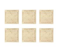 Vbsndhbde Appliques Bois Fleurs Carrées 10x10cm 6X Décalques Meubles Portes | Kit de 6 appliques bois décor fleurs carré; facile à poser sur portes et meubles; bois naturel et polie.