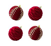Vbsndhbde Boules de Noël et Ornements Vin Rouge Flocage Diamant Sapin Décor | Boules de Noël et Ornements en plastique robuste imitant verre, sans fragilité pour un sapin et facile à accrocher