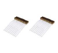 Vbsndhbde Brosse Metallique Laiton Plastique Blanc 17.5 cm 20 Pieces Pack | Ideal pour bricolage, ce lot de 20 brosses en laiton offre une poignée blanche et une performance polyvalente.
