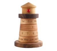 Vbsndhbde Calendrier Rond Crépuscule en Bois - Perpétuel Bureau Décoration | Forme ronde crépusculaire élégante qui se fond dans tout espace, calendrier et jouet éducatif pour bureau, école et maison