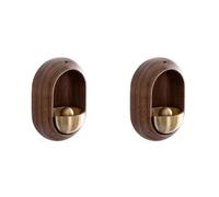 Vbsndhbde Carillon Éolien Bois/Laiton - Porte/Fenêtre - Son Clair Facile | Matériau bois et laiton assure durabilité et élégance; cloche émet un son net chaque fois qu'un invité arrive.