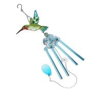 Vbsndhbde Carillon Éolien Colibri Vert en Verre et Métal - Déco Jardin